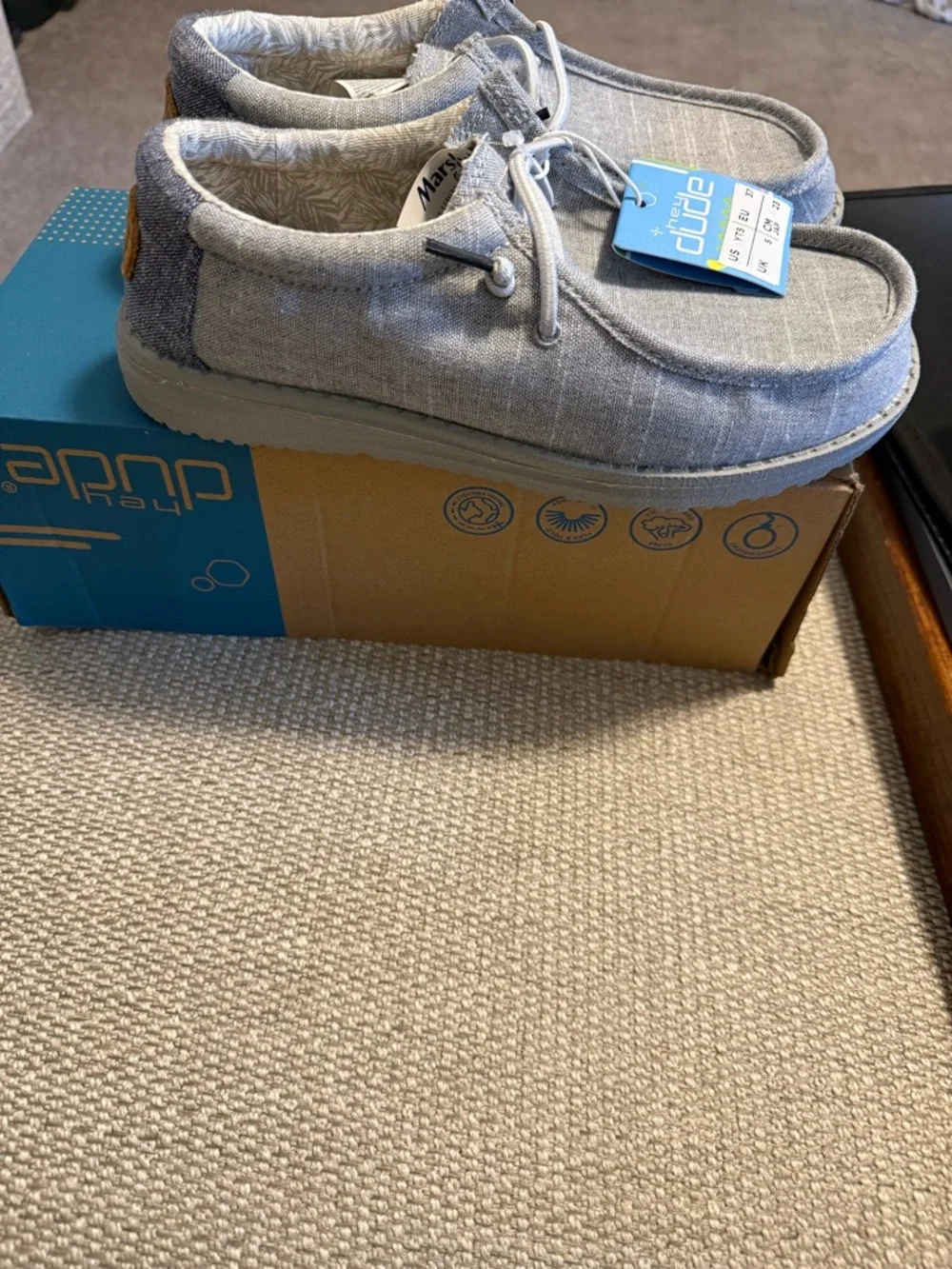 Hey Dude Youth Slip-On Shoes in Steel